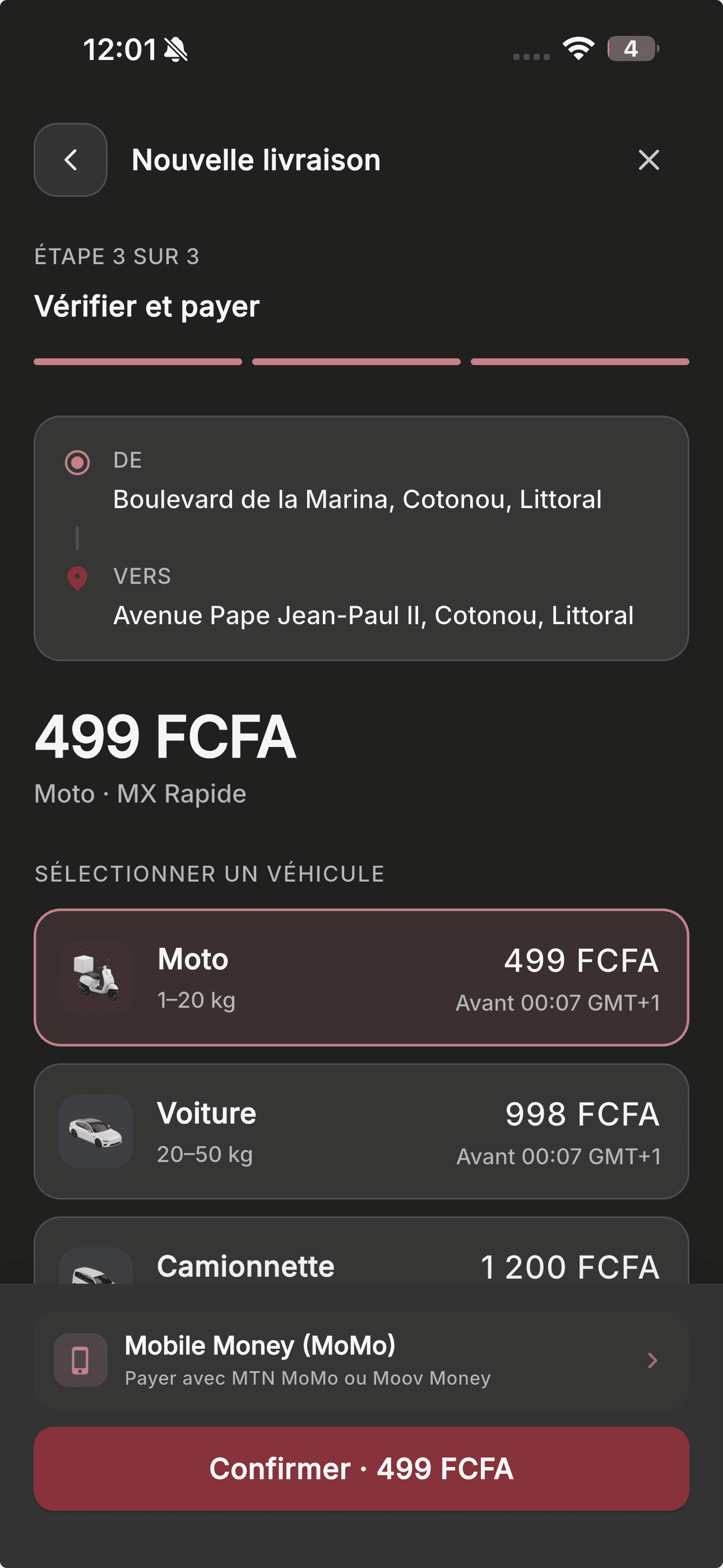 MX Company app delivery payment preview
